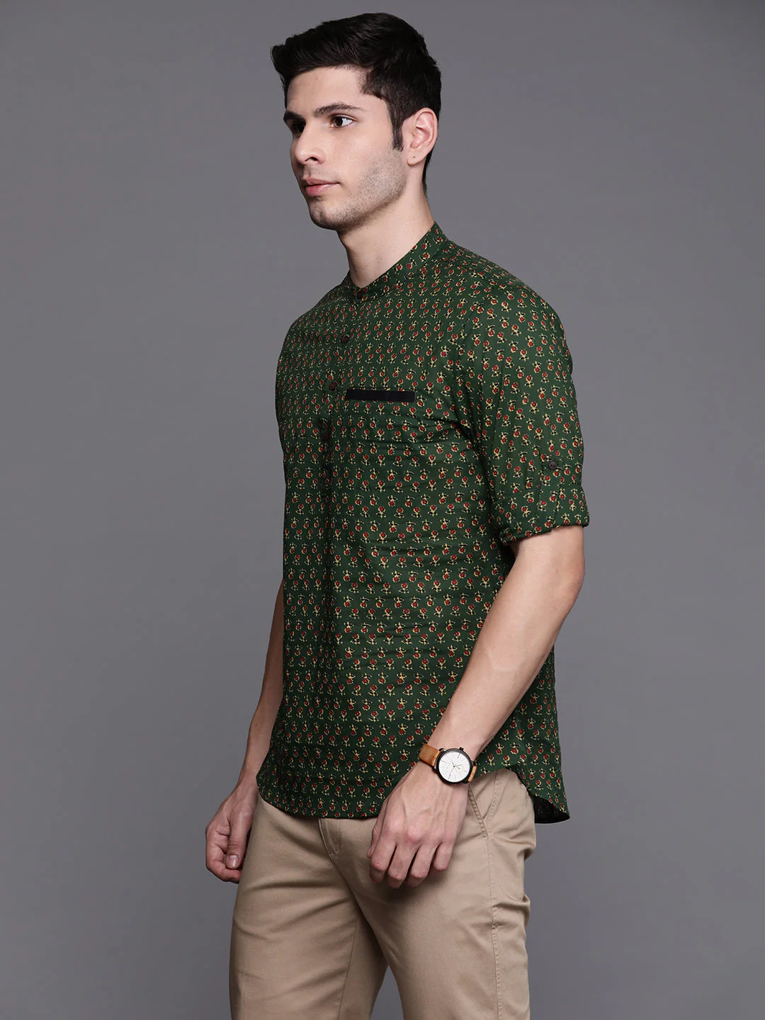 Indo Era Green Ethnic Motifs Cotton Straight Kurtas - Image 4